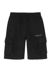 Off-white Kids Diag Logo Cotton Shorts (12 Years) - Black - 12YR (12 Years) 12YR (12 years)