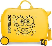 [Bob Esponja] 2779821 Sponge Bob Children's Suitcase, Side Combination Closure, 4 Wheels, Hand Luggage, Size 50 x 39 x 20 cm, Rigid ABS, 78 L, 1.8 kg, Ochre, Lemon Tree, Children's Suitcase, Lemon Tree,