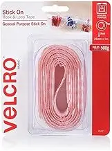 VELCRO Brand - Sticky Back Hook and Loop Fasteners | General Purpose Peel & Stick | Perfect for Home or Office | 25mm x 1m Tape | White