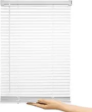 Changshade Cordless 1” Vinyl Horizontal Mini Blinds with Tilt Wand, Light Filtering Blinds & Shade for Windows,31 inches Wide, White, BLD31WT64A