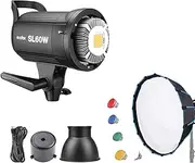 Godox SL-60W + Softbox Kit, 5600K Studio Continuous LED Video Light Lamp with Bowens Mount for Video Recording, Wedding, Outdoor Shooting
