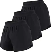 [Liloak] 3/4 Pack Womens Running Shorts,Multipack Womens 2 in 1 Running Shorts,Mid Rise Gym Shorts for Ladies