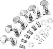 Kisangel Metal Tuning Pegs for Folk Guitar Durable Machine Heads High Grade Metal Guitar Essential Replacement Silver Finish for Enhanced Performance