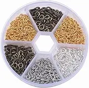 HOMSFOU DIY Art Craft Eyelet Screw Hooks 600pcs Set Self-Tapping Eye Bolt Hooks for Jewelry Making