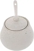 Zerodeko Japanese Craftsmanship Condiment Pot Ceramic Spice Jars Spoon Versatile Seasoning Container