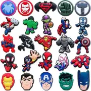 25 PCS Avengers Shoe Charms for Clog Decoration Superhero Hulk Spider Man Captai