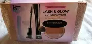 IT COSMETICS Lash & Glow! Mascara + Bronzer Superpowers Set W/BAG $66 VALUE