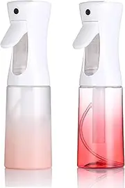 Spray Bottle for Hair (6.8oz/200ml) - Continuous Empty Ultra Fine Plastic Water Mist Sprayer – For Hairstyling, Cleaning, Salons, Plants, Essential Oil Scents & More - Pink & Red