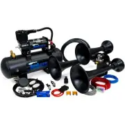 HornBlasters Outlaw Black 228H Loud Train Horn Kit for Truck with Compressor