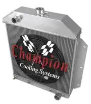RC Champion 3 Row Radiator Chevy Configuration,16" Fan for 1949 - 1953 Ford Cars (for: Ford)