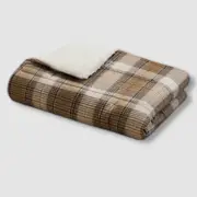 Woolrich Brown Tasha Plaid Sofstpun Down-Alternative Throw 50" x 70"