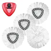 4 Pack Spin Mop Replacement Heads Includes 1 Base - 4 Pack White With Base