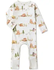 [Snuggle Hunny] Bears Organic Growsuit in White
