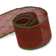 Papillon Ribbon & Bow R096925-64-0260-GGRN 2.5 in. 50 Yards Burlap Ribbon- Red