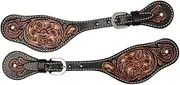 Tack Shack of Ocala- Reinsman Circle Y Multi-Toned Filigree Spur Straps, Spur Straps, Leather Spur Straps, Horse Spur Straps, Boot Spur Straps