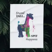 Funny Giraffe Throw Blanket 'SPIT HAPPENS Home Decor Inspirational Abstract Gift