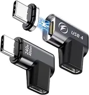 DuHeSin 240W USB C Magnetic Adapter (Pack of 2) Right Angle 24 Pin with USB4 40Gbps 8K 60Hz for iPhone 15 Series, Thunderbolt 3/4, MacBook Pro/Air and More Type C Devices