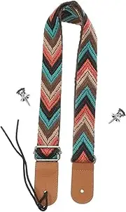 QUMIIRITY Adjustable Ukulele Strap Style Guitar Belt for Soprano Concert Tenor Strong Double Hooks Non Slip Buckle Comfortable Shoulder Support
