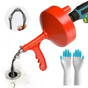 Drain Snake 25ft Plumbing Snake with Drill Adapter Flexible Sink Drain Auger ...