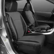 Motor Trend Black Gray PU Leather Symmetric Seat Covers for Car Truck Van SUV (for: Nissan)