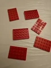 NEW LEGO 6X RED PLATE 4x6 #3032.