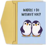Cute Penguin Farewell Card for Him Her, Humorous Going Away Card for Coworkers