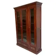 Victorian Style Solid Mahogany Large Bookcase Files Cabinet