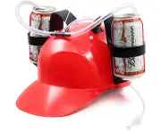 Toscano 2 Packs Beer Helmet Drinking Hat The Beer Hat Drinking Holder or Soda Drink Hat Party Fun Beverage Gadgets-Red