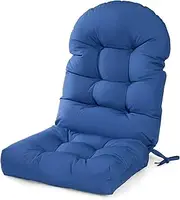 LeoLeoyy Chair Cushion with Tie Outdoor Adirondack Chair Cushions Thick Tufted High Back Rocking Chair Cushions for Indoor Patio Furniture Chair Pads (Outdoorblue)