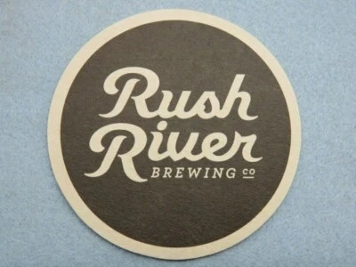 Beer Bar Coaster ~ RUSH RIVER Brewing Co ~ River Falls, WISCONSIN Breweriana