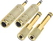 CANIGHT 4pcs Headphone Adapter Audio Adapter 1/4 Inch to 3.5mm Audio Jack Headphones Adapter 3.5 Mm Adapter Headphone Jack Microphone Adapter Phono to 3.5mm Jack Gilded Golden