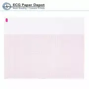 ECG-EKG Red Grid Z-Fold Paper Burdick Compatible Chart Sheets 10 Pack per Case