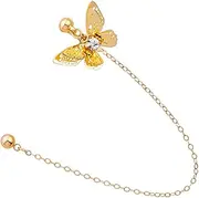 [Veemoon] 1Pc Stylish Retro Chain Ear Clip for Women Elegant One Piece Design with Long Tassel Ear Accessories Addition to Casual Outfits Unique present Idea