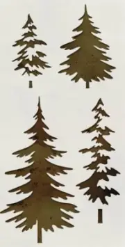 1- 5x10 inch Stencil, (PH-95) Trees (6mil)*****