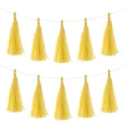 30Pcs Bright Yellow Tassel Garland Banner with Rope