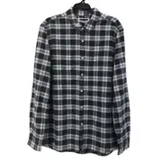 Jeanswest Black & Blue Check Long Sleeve Button Up Shirt Mens Size L NEW