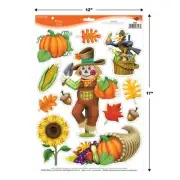 THANKSGIVING SCARECROW WINDOW CLINGS by Beistle Company 90808