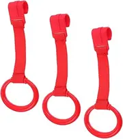 ERINGOGO 3pcs Pull Ring Crib Hand Pull Rings Standing Support Bed Tools Cots for Sleeping Crib Handles Walking Assist Tools Red Ribbon