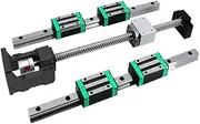 APTPKGDFDK CNC Linear Guide Rail Set, 2-Piece HGR15, HGR20, 4-Piece Blocks, Carriages and SFU1605 Ball Screw with BK/BF12 End Machined + 8mm Coupler Linear Guide Rail(Oro,700mm)