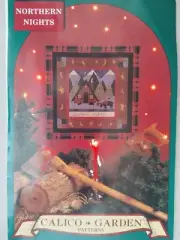 Calico Garden Quilt Pattern Northern Lights Applique Moose Log Cabin 19.75"