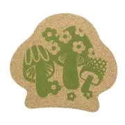 Single Retro Cork Drink Coaster -Mushrooms