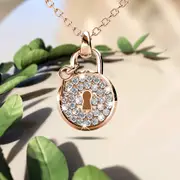 Rose Gold Pave Set Padlock Necklace Embellished With SWAROVSKI® Crystals