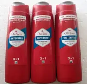 OLD SPICE WHITEWATER CLEAN WATERY SCENT BODY, FACE, HAIR WASH, 3 x 250ml Bottles