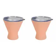 2x Annabel Trends 250ml Stainless Steel Double Walled Cocktail Cup Gelato Peach