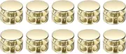 uxcell 10Pcs Double Hole Cord Locks, 4mm Round Metal Spring Toggle Stopper Clip for Shoelaces Drawstrings Paracord, Light Gold