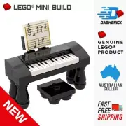 Genuine LEGO® "Keyboard Piano" - Stand + Stool, Black, Music, Band, MOC - NEW