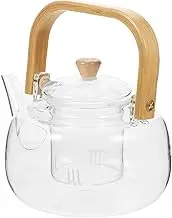 Cabilock Transparent Glass Infuser Teapot High Borosilicate Tea Kettle for Home Office Heat Resistant Herbal Easy Clean for Blooming Loose Leaf Tea