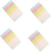 TEHAUX 4sets Mini Binder Paper Planner Refills 6 Hole Punched A5 Size Wide Ruled Paper 100sheets*4