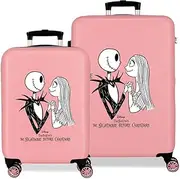 Joumma Disney Nightmare Suitcase Set Pink 55/68 cm Rigid 4.8 kg Combination Lock Side ABS 4.8 kg 90L Hand Luggage, Pink, One Size, Suitcase Set, Pink, One Size, Suitcase Set