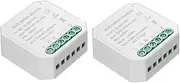 DIY One Way Switch Small Body APP Remote Control WiFi Switch r Light Switch Compatible with Home/Nest & Alexa White 2 WiFi